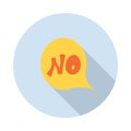 Word no in bubble speech icon, flat style Royalty Free Stock Photo