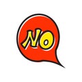 Word no in bubble speech icon, flat style Royalty Free Stock Photo