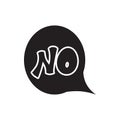 Word no in bubble speech icon, simple style Royalty Free Stock Photo