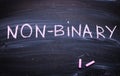 The word Non- binary ion a chalk board Royalty Free Stock Photo