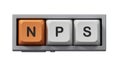 word nps with Computer keyboard keys. Royalty Free Stock Photo