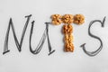 Word NUTS written on light background Royalty Free Stock Photo