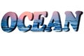Word OCEAN in 3d Royalty Free Stock Photo
