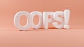 The word oops in 3d