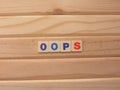 Word OOPS on wood