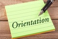 The word orientation Royalty Free Stock Photo