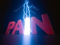 Word pain hit by lightning Royalty Free Stock Photo