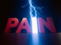 Word pain hit by lightning Royalty Free Stock Photo