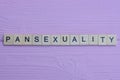 word pansexuality from small gray wooden letters