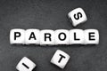 Word parole on toy cubes Royalty Free Stock Photo