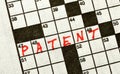 The Word PATENT on Crossword Puzzle
