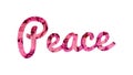 The Word Peace In Pink Abstract Illustration