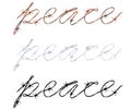 Word peace written in barbed wire