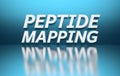 Word Peptide mapping in white bold letters on blue background