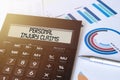 Word PERSONAL INJURY CLAIMS on calculator. Business and finance concept Royalty Free Stock Photo