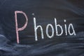 The word PHOBIA on a chalkboard Royalty Free Stock Photo