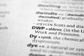 Word or phrase DWP in a dictionary