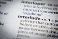 Word or phrase Interlude in a dictionary. Royalty Free Stock Photo