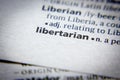 Word or phrase Libertarian in a dictionary