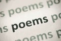 Word poems printed on paper macro Royalty Free Stock Photo