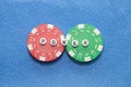 word`poker` with poker chips Royalty Free Stock Photo