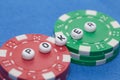 Word`poker` with poker chips Royalty Free Stock Photo