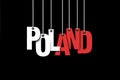 The word Poland hang on the ropes