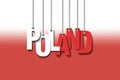 The word Poland hang on the ropes