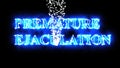 word premature ejaculation with flying white particle Royalty Free Stock Photo