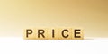 Word PRICE made with wood building blocks Royalty Free Stock Photo