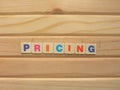 Word Pricing on wood