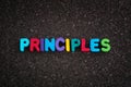 The word Principles on a dark cork board Royalty Free Stock Photo