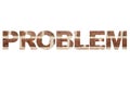 Word `Problem` with texture of red brick wall. Royalty Free Stock Photo