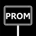 Word PROM icon isolated on black background