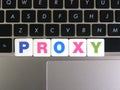 Word Proxy on keyboard background Royalty Free Stock Photo