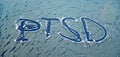 The word PTSD written frosty car glass