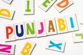 Word punjabi made of colorful letters