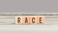 Word Race on wood cubes