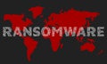 The word ransomware composed of the names of viruses on the back