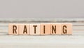Word Rating on wood cubes