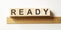 Word ready made with wooden blocks, business concept Royalty Free Stock Photo