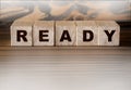 Word ready made with wooden blocks, business concept Royalty Free Stock Photo