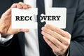 The word Recovery on puzzle pieces Royalty Free Stock Photo