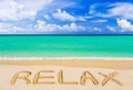 Word Relax on beach