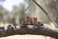 The word rem sleep was created from wooden cubes. Royalty Free Stock Photo