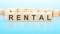 word RENTAL made with wood building blocks, business concept Royalty Free Stock Photo