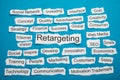 Word retargeting on piece of torn paper