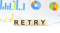 Word RETRY made with wood building blocks Royalty Free Stock Photo
