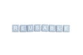 Word reusable made from wooden cubes isolated on a white