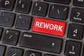 word REWORK button on keyboard, education concept background Royalty Free Stock Photo
